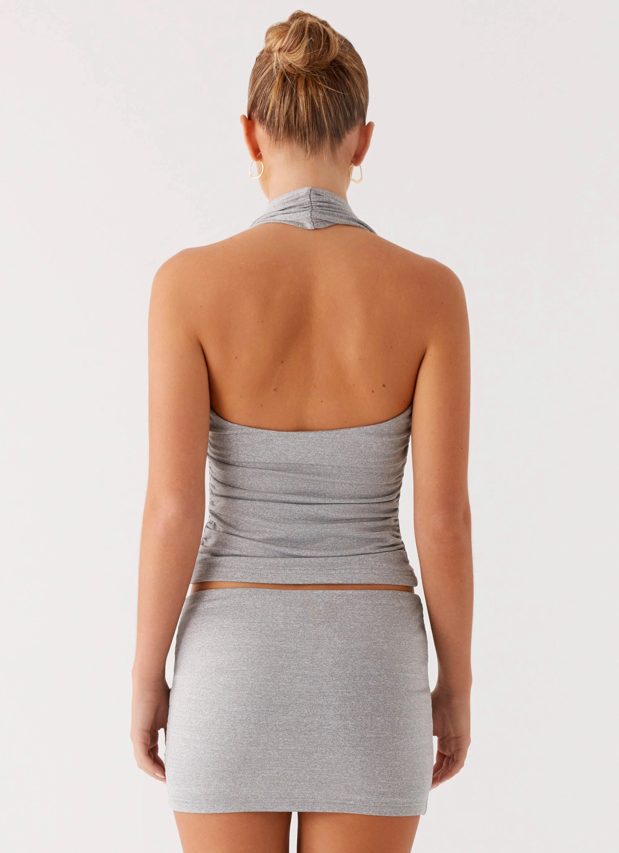 Amia Halter Top - Grey Marle