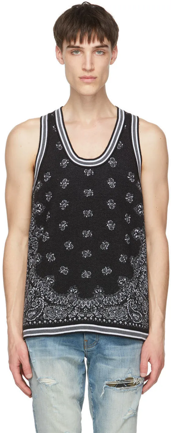 AMIRI Black Bandana B-Ball Tank Top
