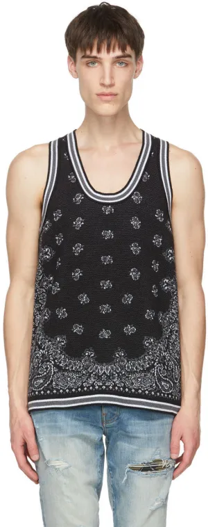 AMIRI Black Bandana B-Ball Tank Top