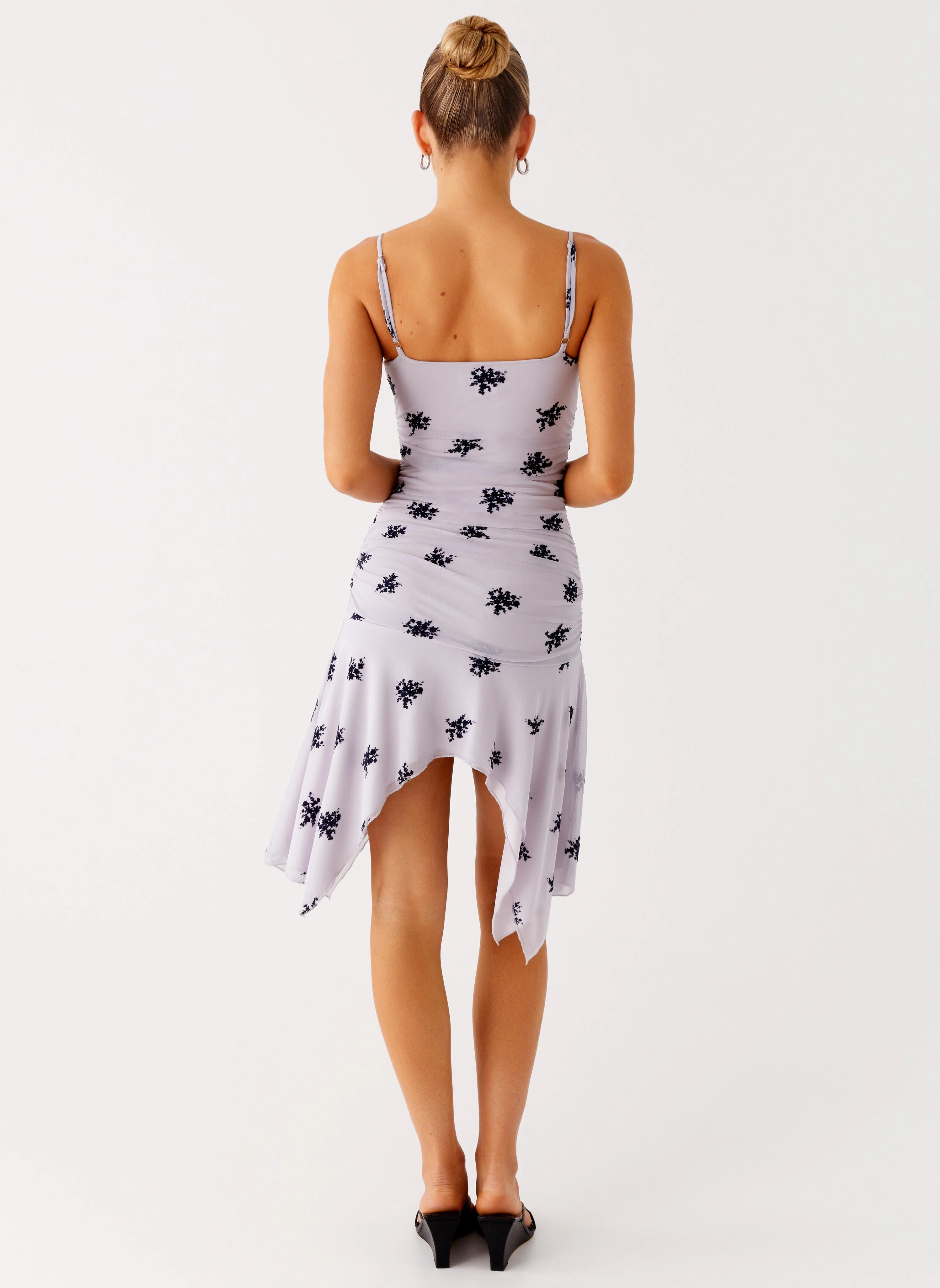 Amor Flock Hanky Mini Dress - Lilac