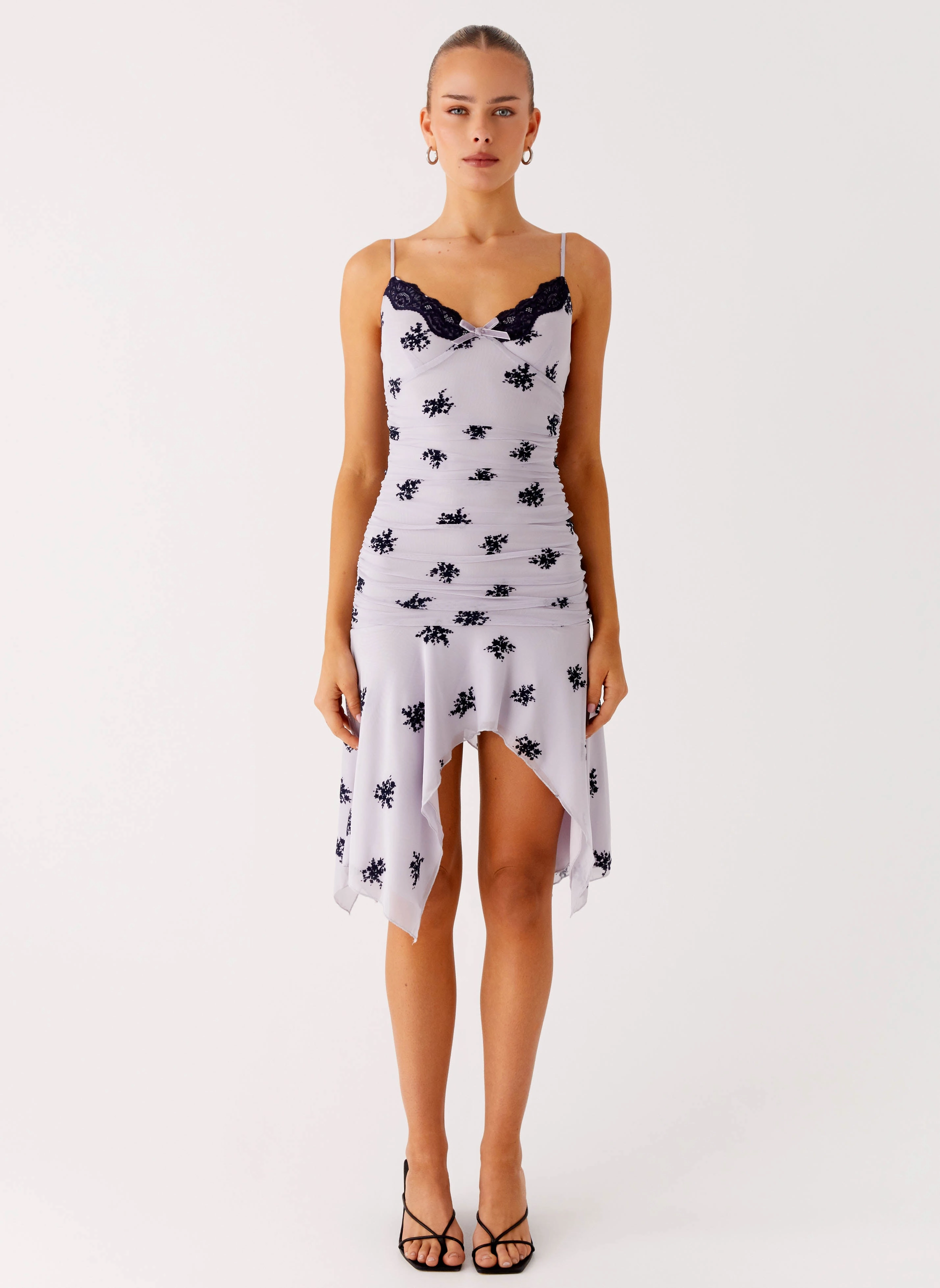 Amor Flock Hanky Mini Dress - Lilac