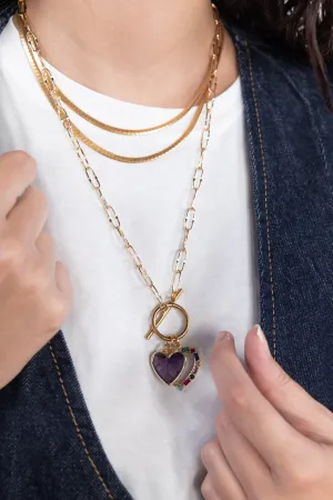 Amore Necklace with Amethyst Heart