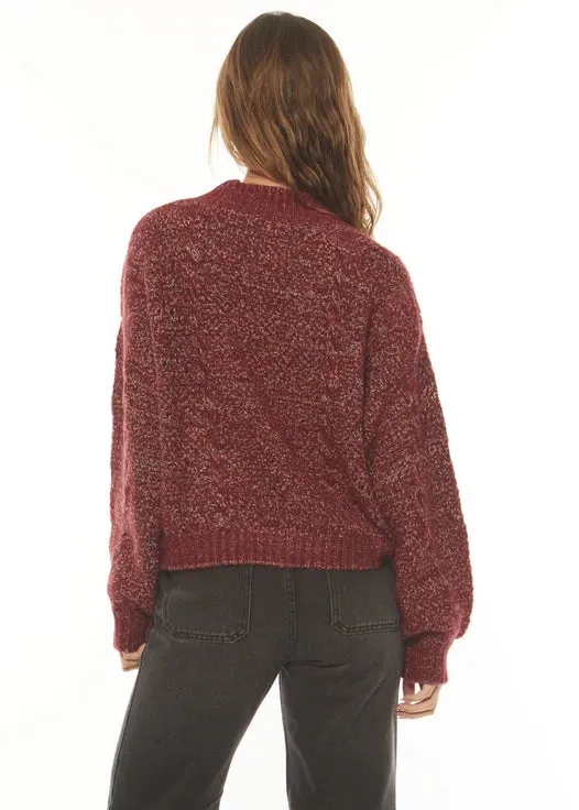Amuse Society Ember Long Sleeve  Sweater - Blood Stone