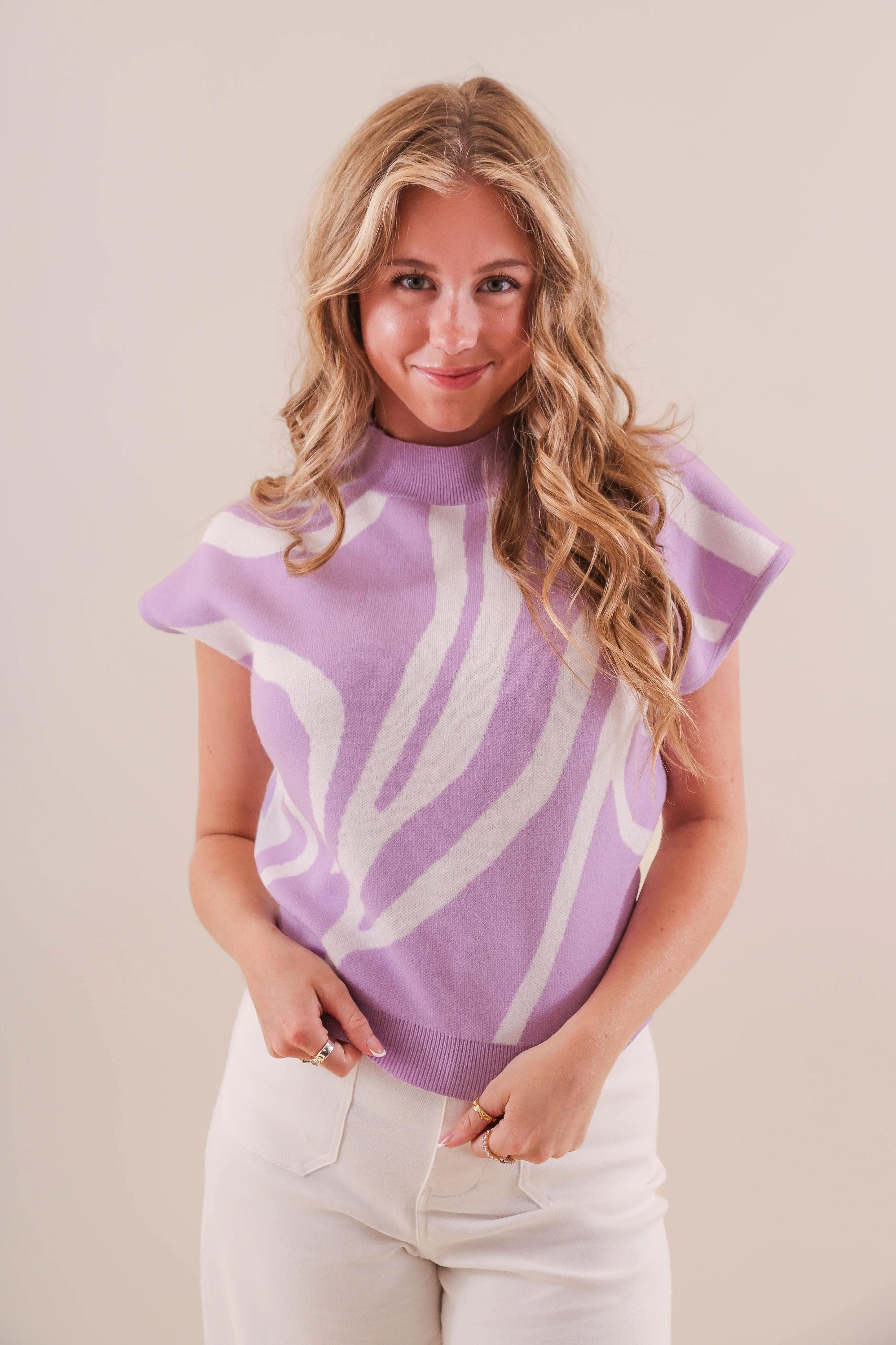 An Abstract Thought Sweater-Lilac