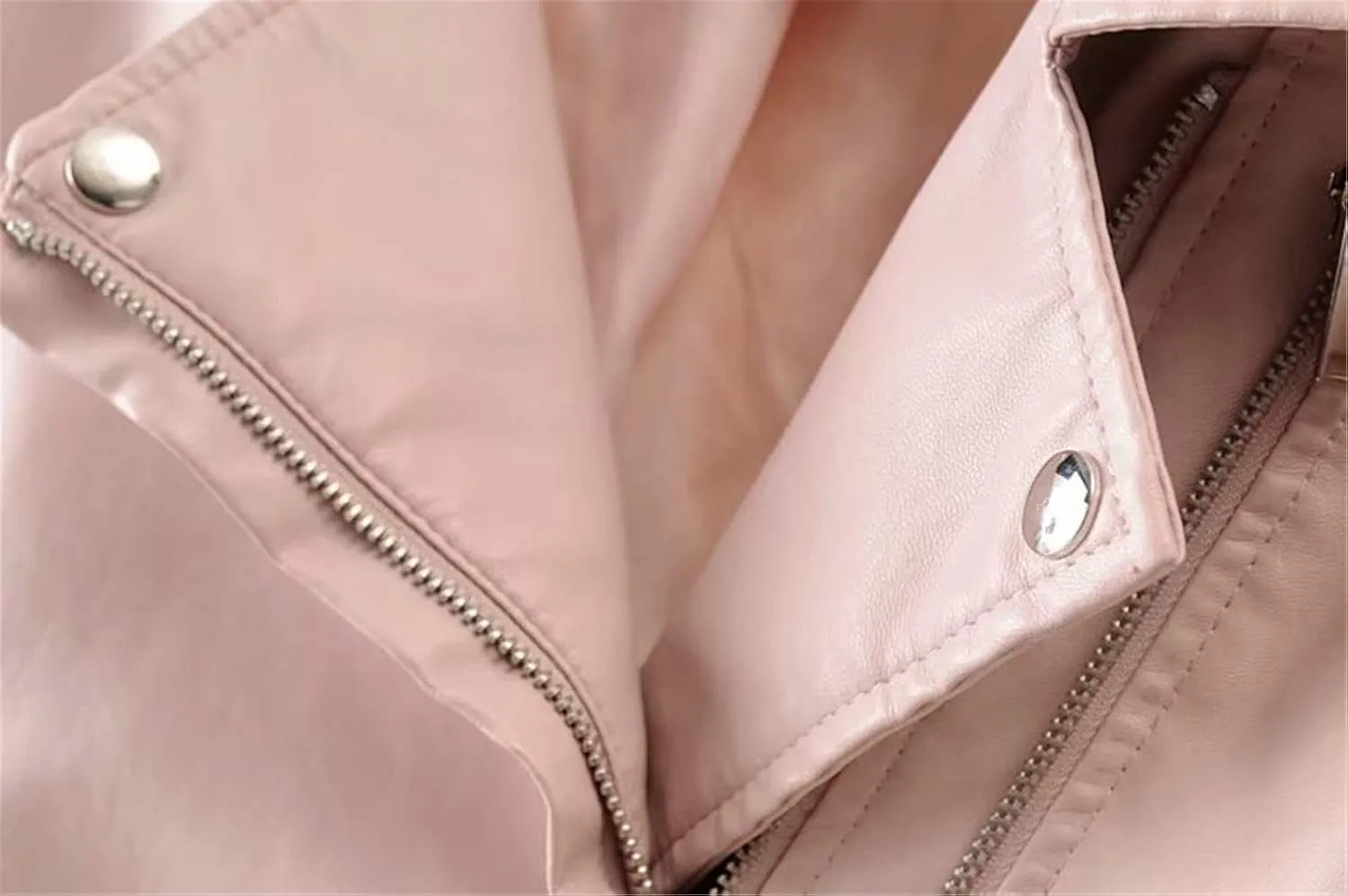 Andongnywell Ladies Motorcycle Leather Jackets Asymmetrical Slim PU Leather Outerwear Coat Moto Biker Jacket