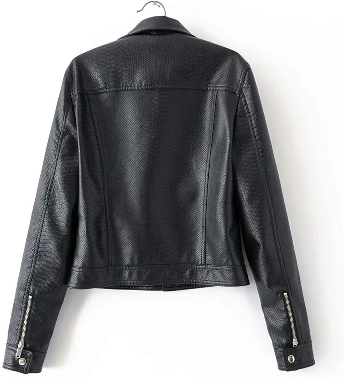 Andongnywell Women's Faux Leather Jacket Casual Short Moto Jacket for Women PU Motorcycle Biker Outwear Slim Coat