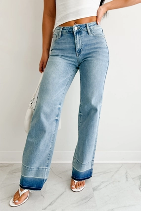 Andrew Wide Leg Mid Rise Judy Blue Jeans (Light) Andrew Wide Leg Mid Rise Judy Blue Jeans (Light)