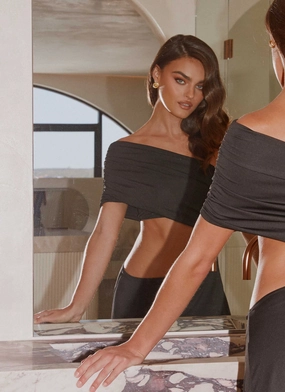 Angelina Asym Midi Dress - Black Angelina Asym Midi Dress - Black