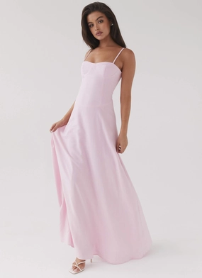 Angelina Linen Maxi Dress - Pink Petal Angelina Linen Maxi Dress - Pink Petal