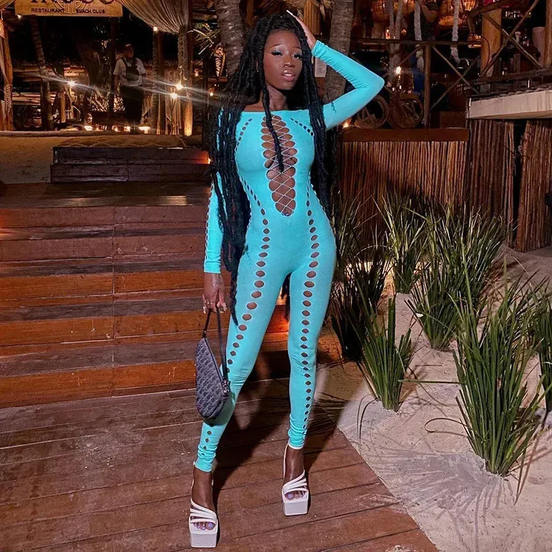 Annie Mesh Bodycon Jumpsuit