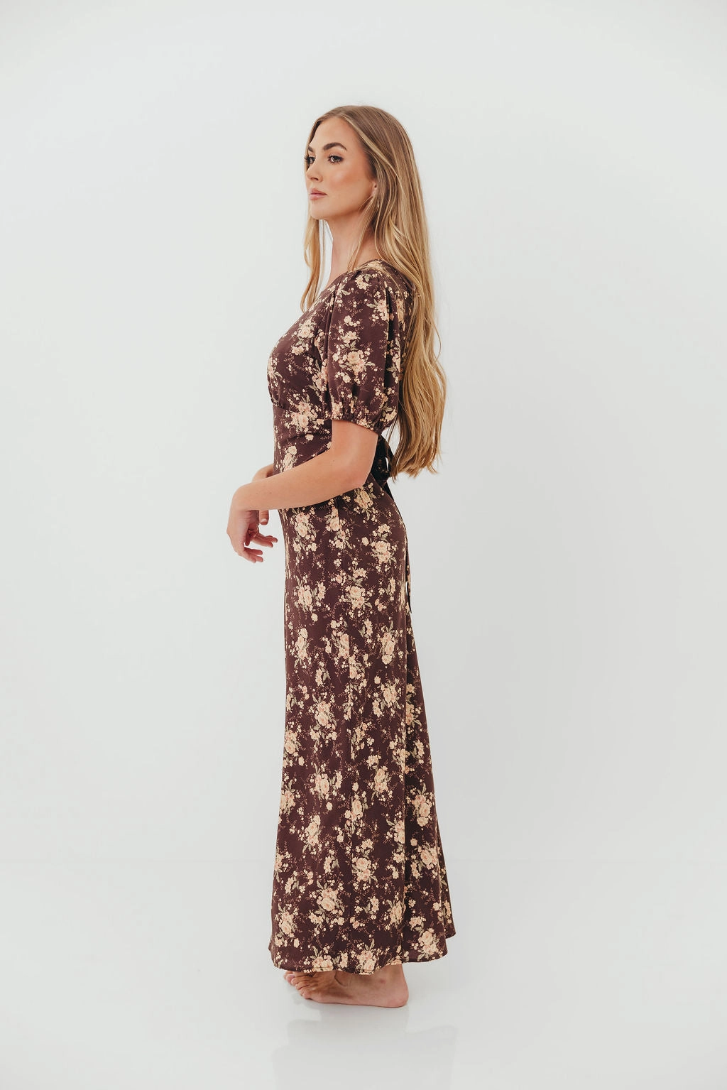 Annie Maxi Dress in Mocha Floral