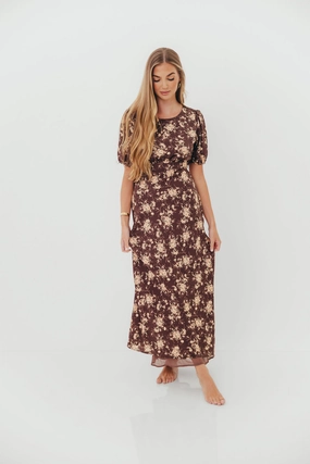 Annie Maxi Dress in Mocha Floral Annie Maxi Dress in Mocha Floral
