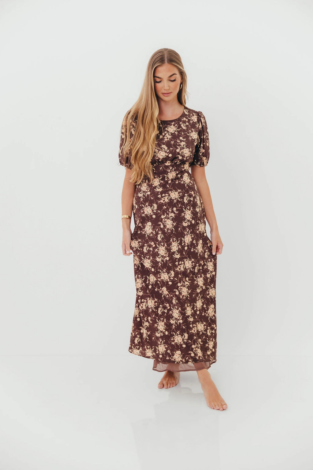Annie Maxi Dress in Mocha Floral