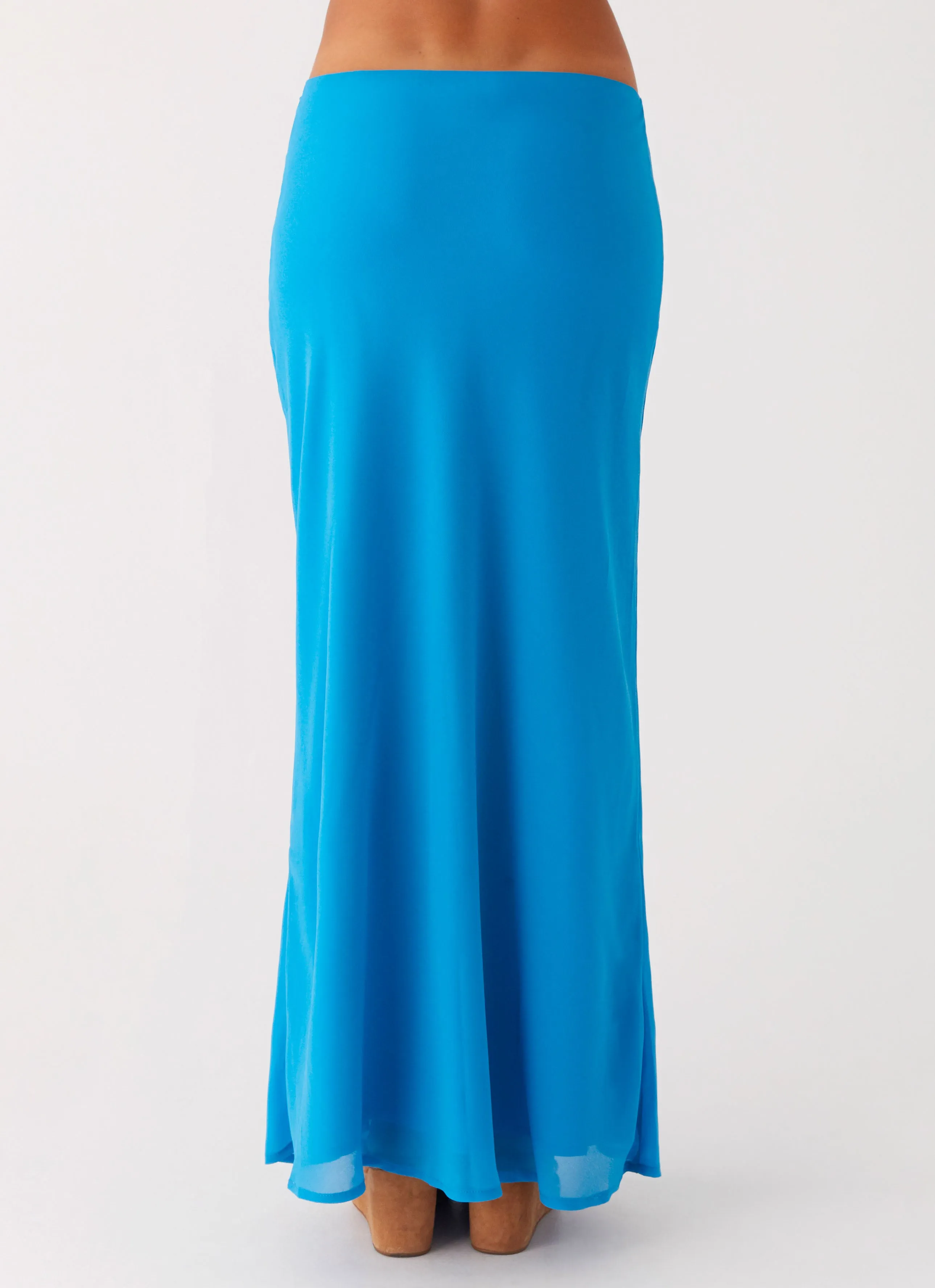 Another Life Chiffon Maxi Skirt - Turquoise