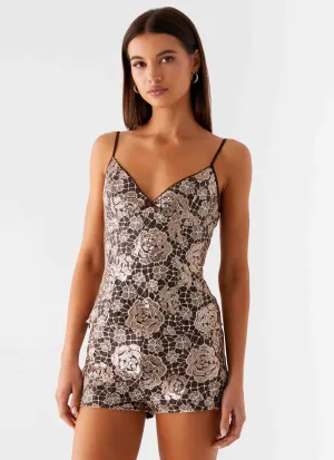 Apolina Sequin Mini Shorts - Chocolate Apolina Sequin Mini Shorts - Chocolate