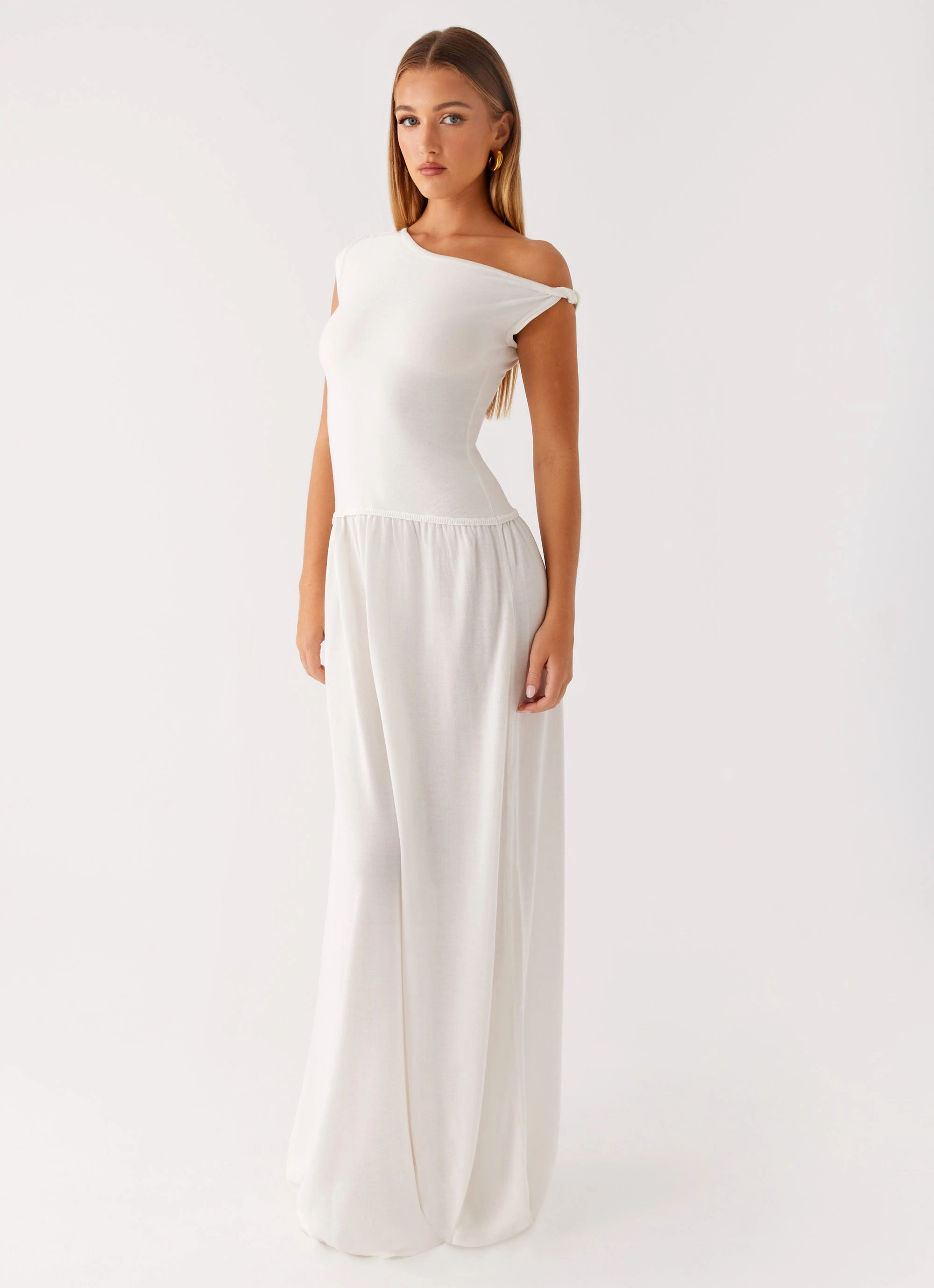 Ardella One Shoulder Maxi Dress - Ivory