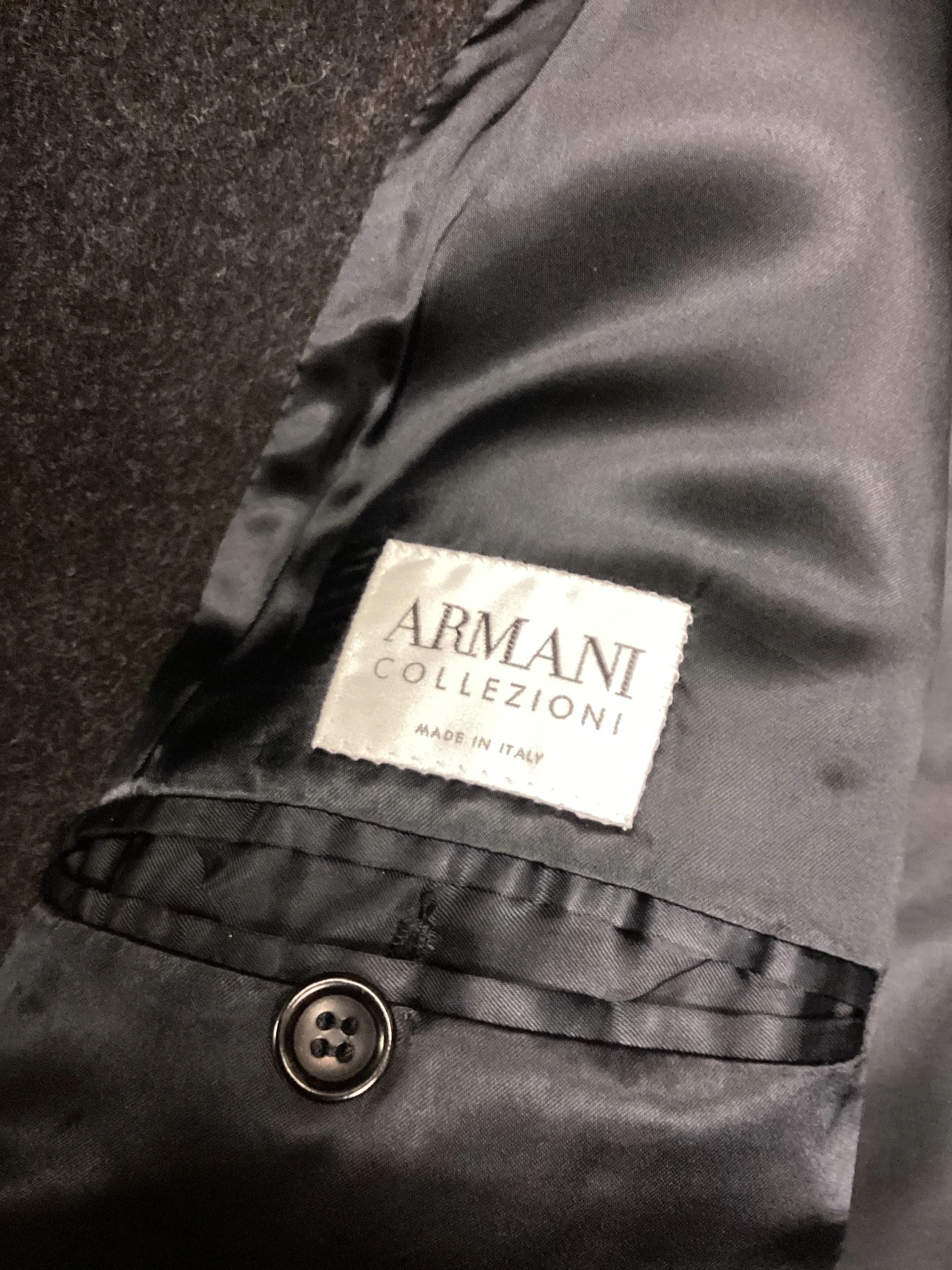 Armani Collezioni Grey Wool & Cashmere Coat Size L