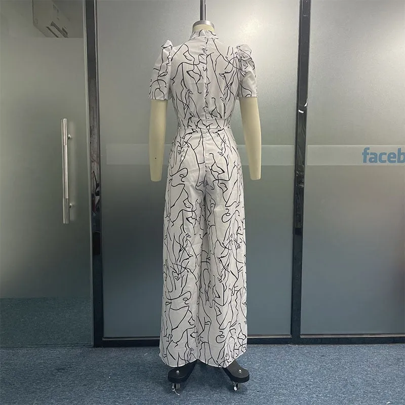 Art Print Loose Jumpsuit