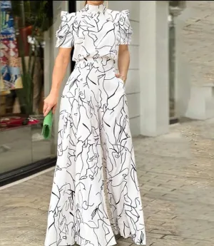 Art Print Loose Jumpsuit