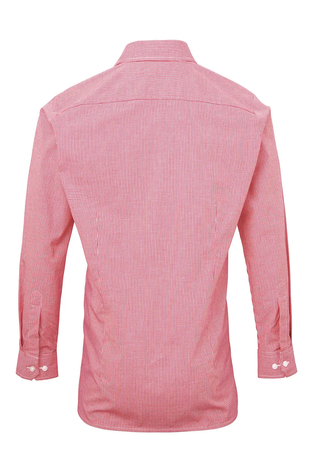 Artisan Collection Mens Microcheck Gingham Long Sleeve Button Down Shirt - Red/White