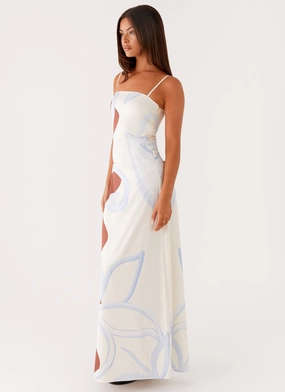 Aster Bloom Maxi Dress - Bloom Wave Print Aster Bloom Maxi Dress - Bloom Wave Print