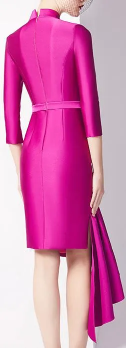 Asymmetrical Button-Embellished Dress