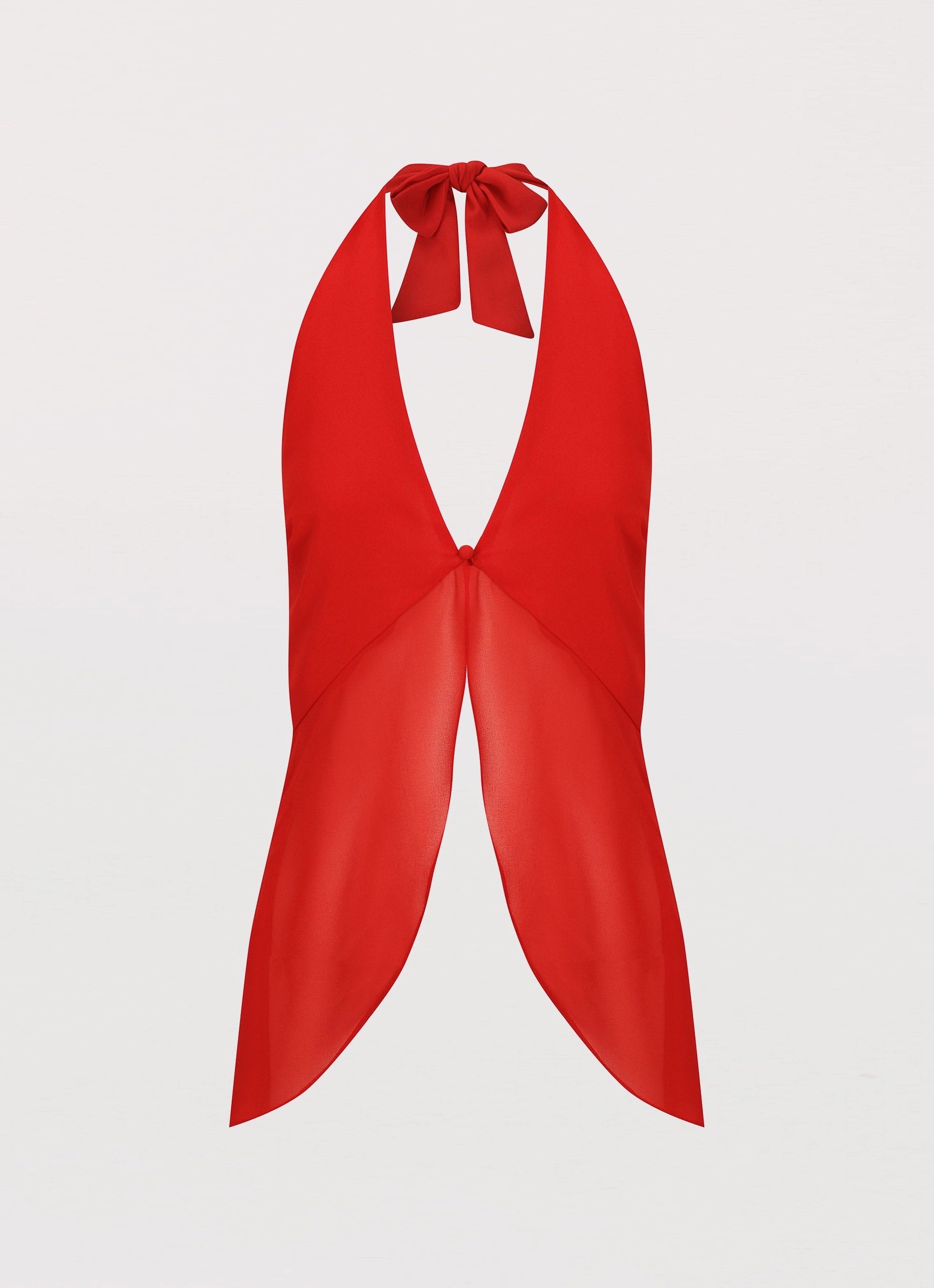 At Last Halterneck Top - Rouge Red