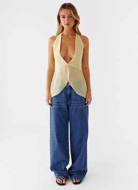At Last Halterneck Top - Yellow At Last Halterneck Top - Yellow