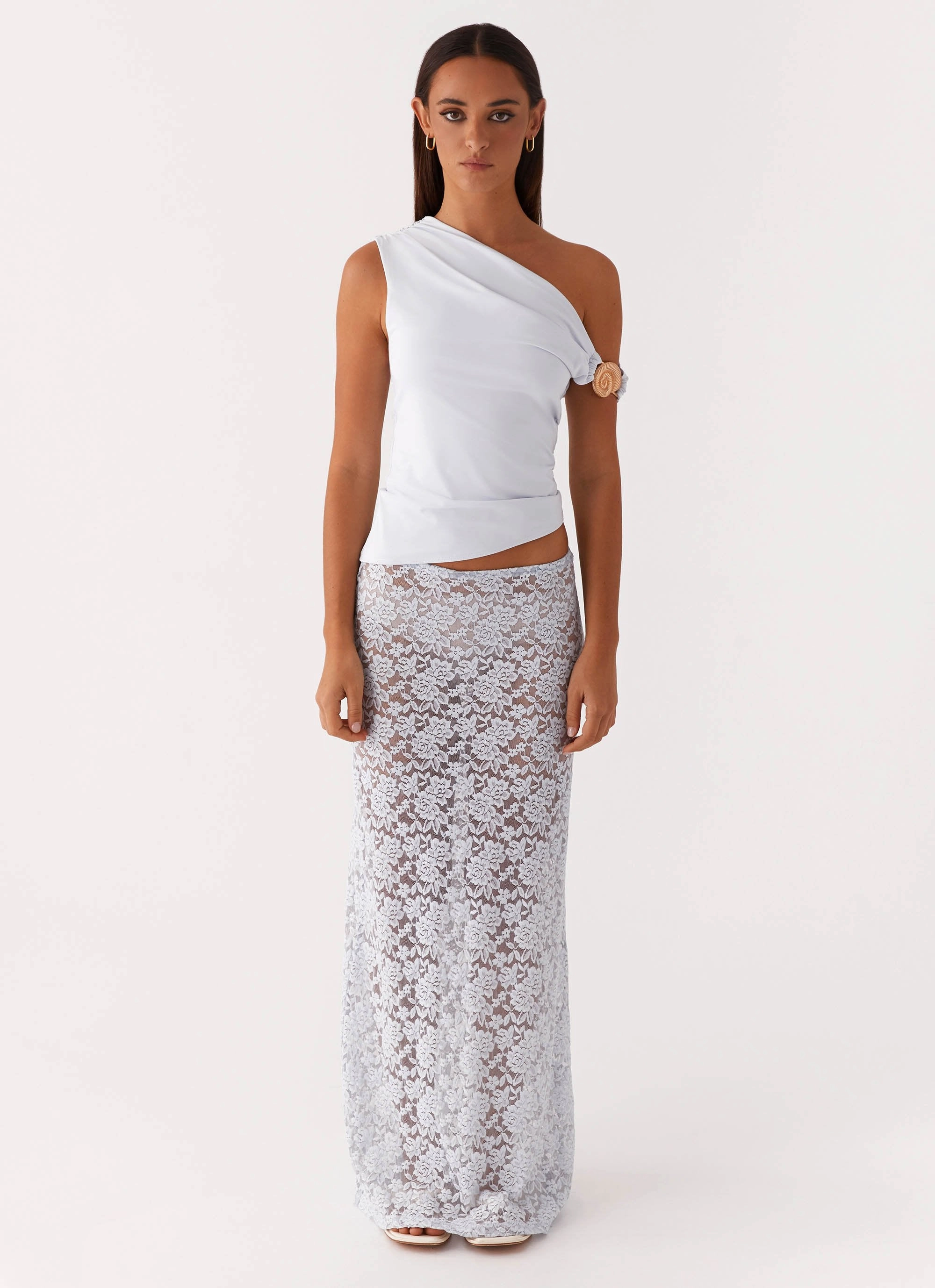 Atlas One Shoulder Top - Pale Blue