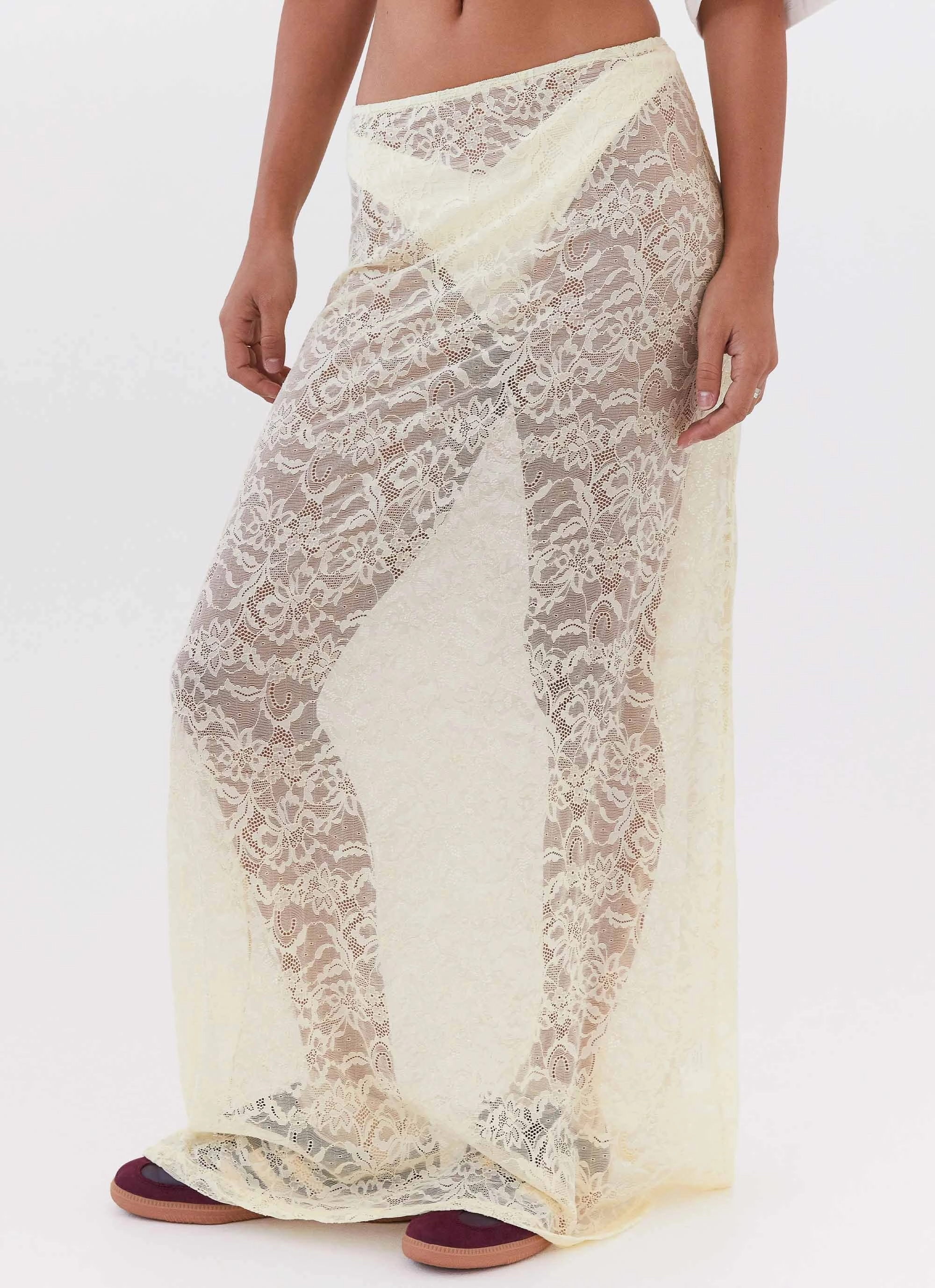 Atoir Lace Maxi Skirt - Yellow