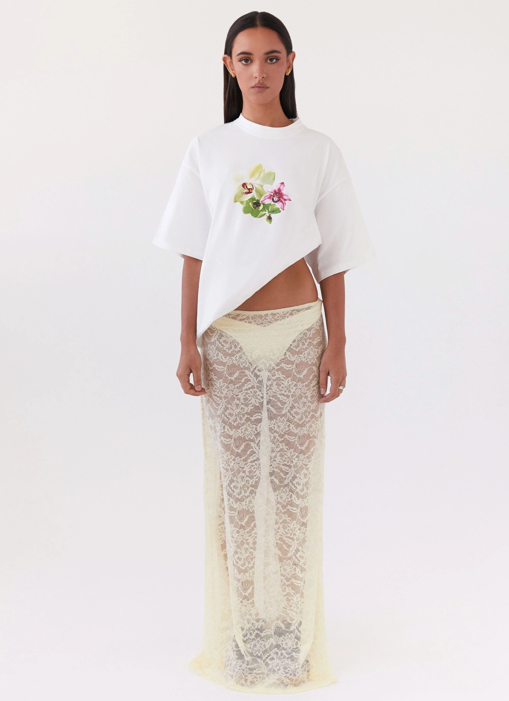 Atoir Lace Maxi Skirt - Yellow