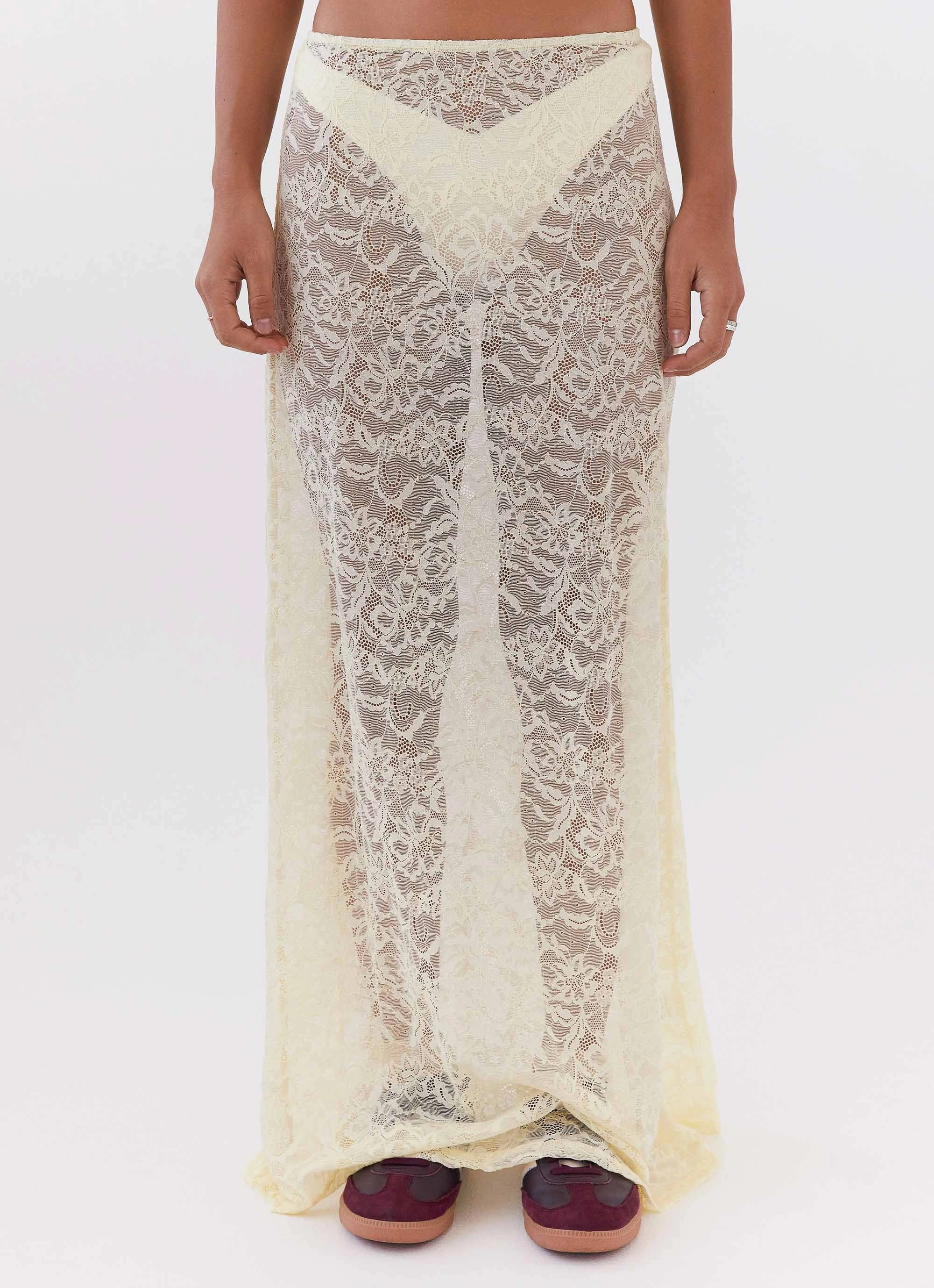 Atoir Lace Maxi Skirt - Yellow