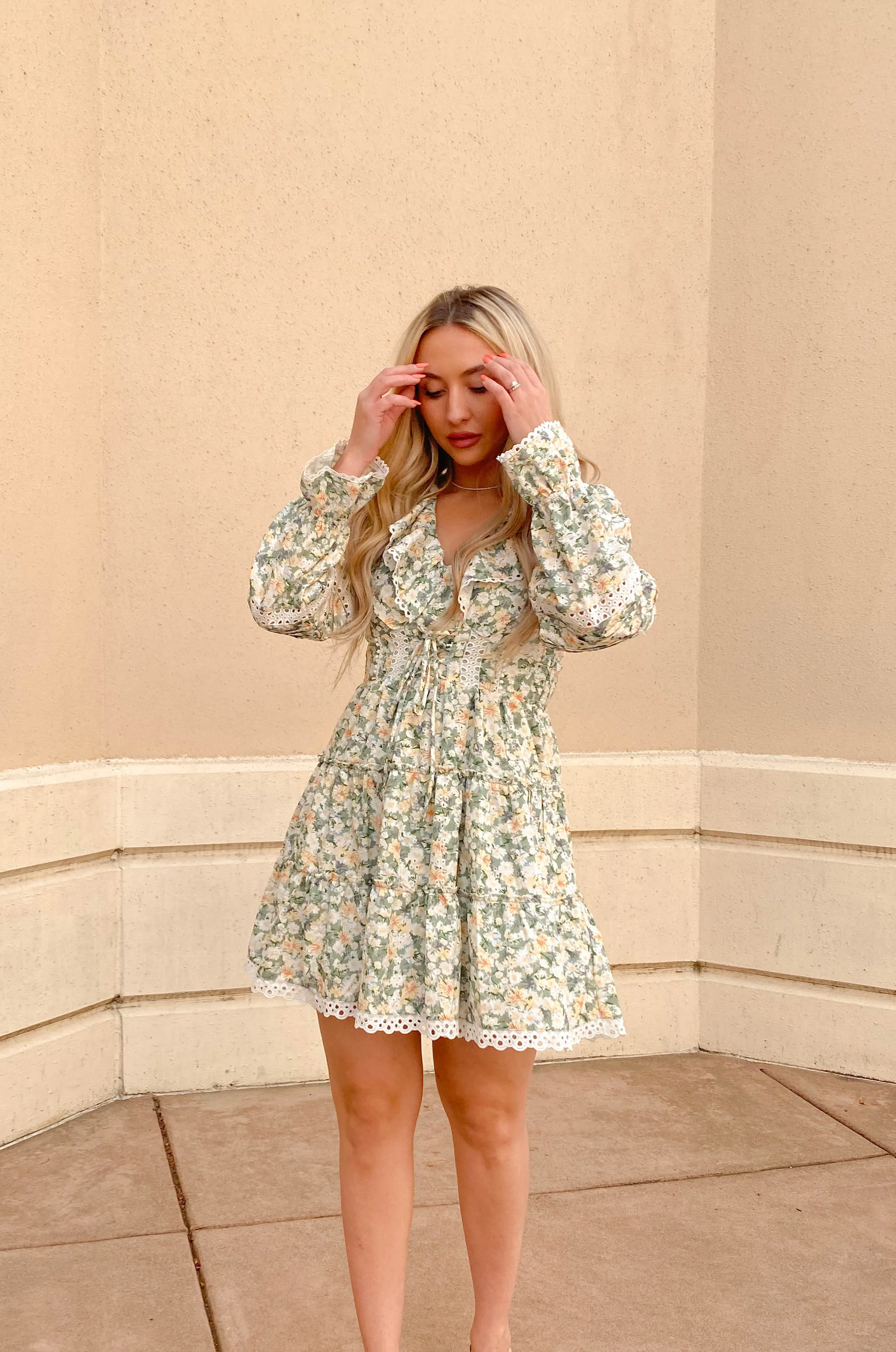 Audrey Floral Eyelet Dress
