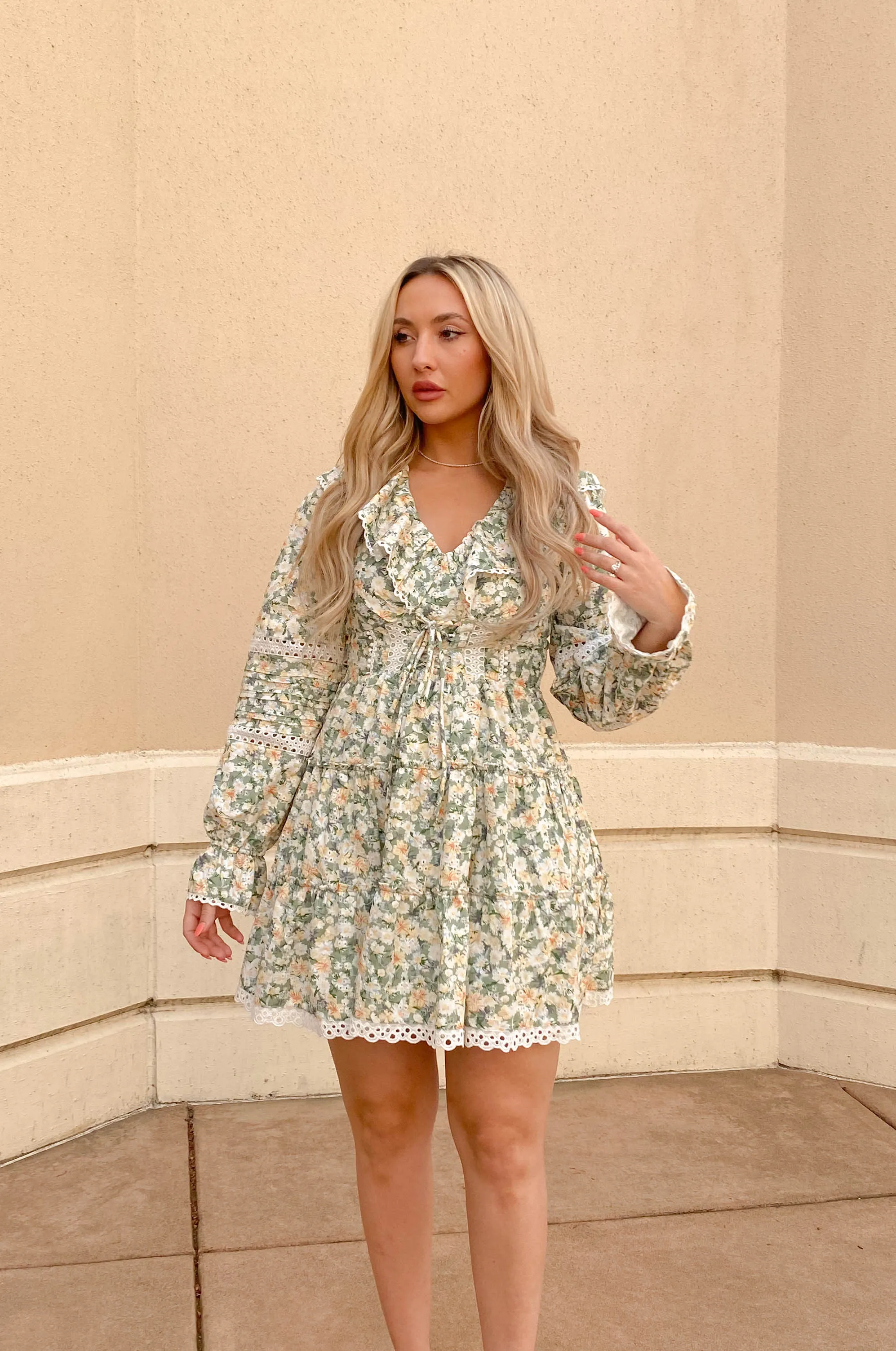 Audrey Floral Eyelet Dress