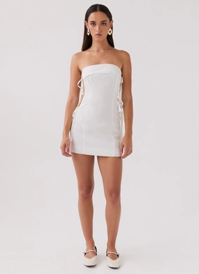 Aura Tie Tube Dress - White Aura Tie Tube Dress - White