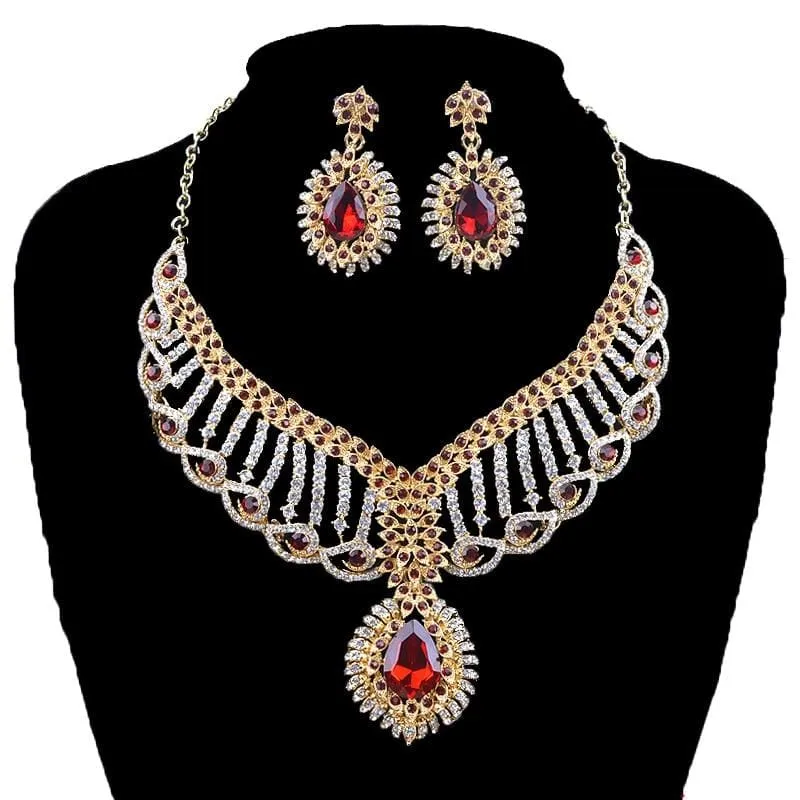 Austrian Crystal Bridal Statement Jewelry Set
