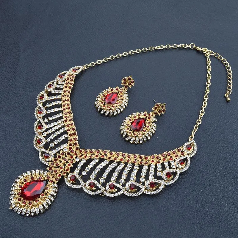 Austrian Crystal Bridal Statement Jewelry Set