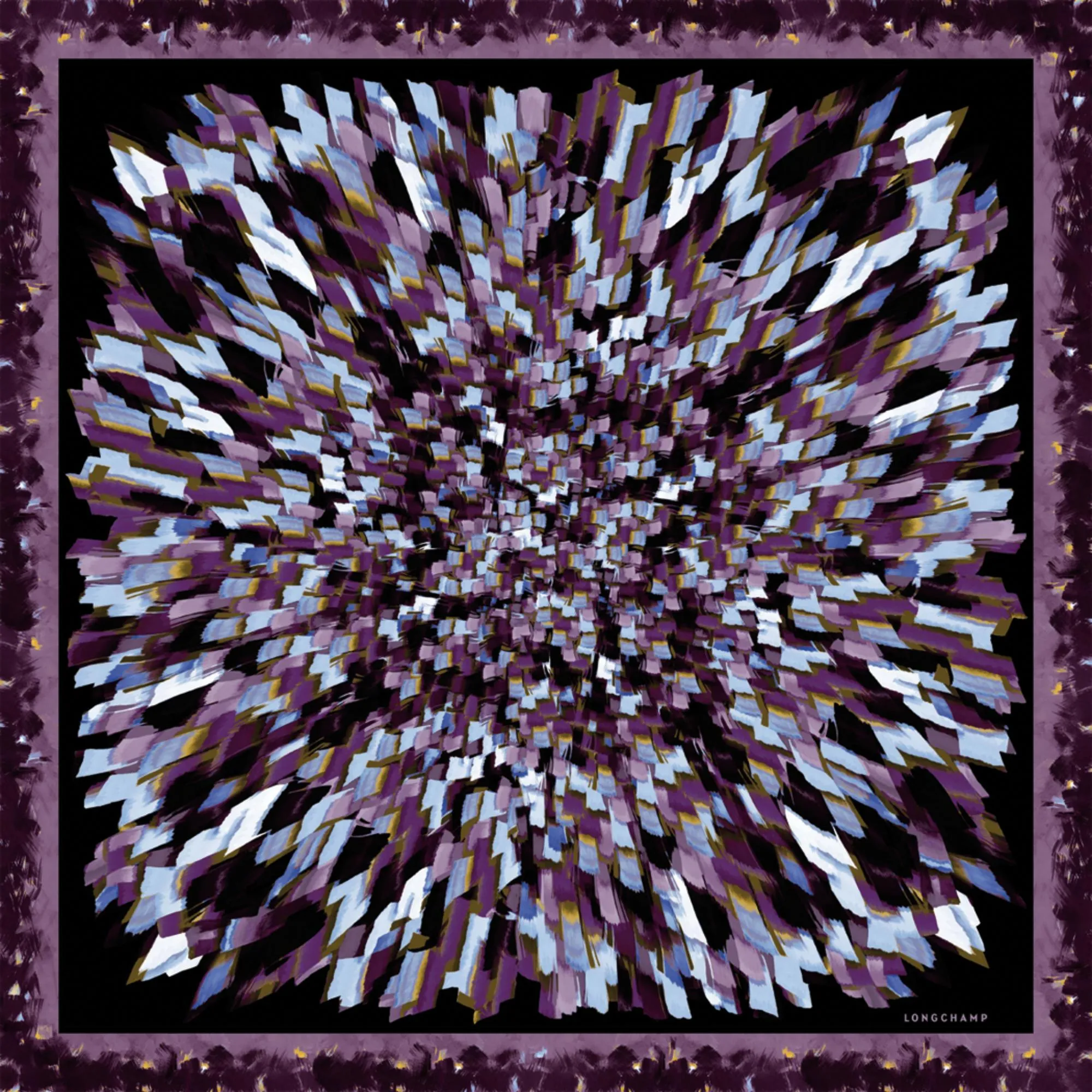 Autres Lignes Silk Scarf (90 x 90cm) - Deep Purple