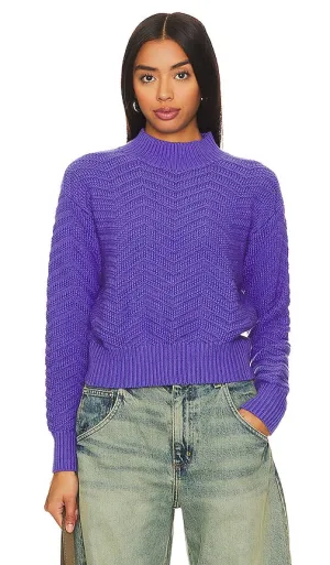 Autumn Cashmere Chevron Mock Neck in Purple