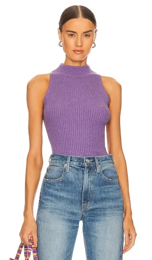 Autumn Cashmere Rib Mock Halter in Lavender