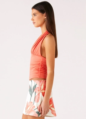 Avena Halter Top - Coral Avena Halter Top - Coral