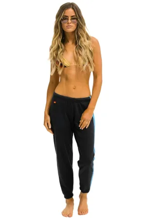 Aviator Nation 5 Stripe Sweatpants - Charcoal / Blue Aviator Nation 5 Stripe Sweatpants - Charcoal / Blue