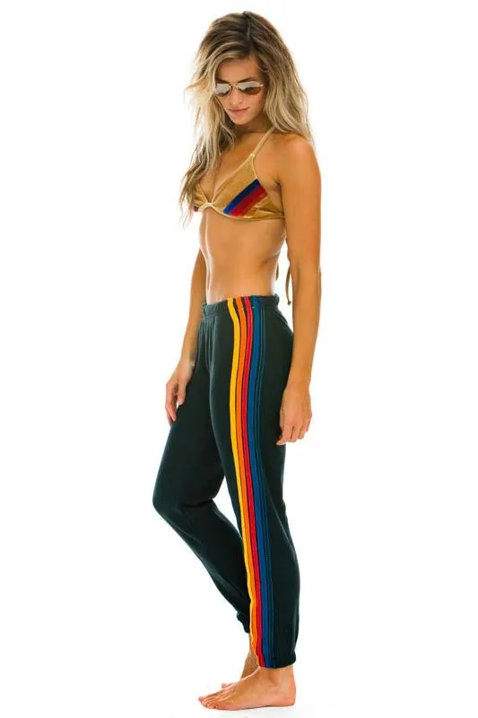 Aviator Nation 5 Stripe Sweatpants in Charcoal