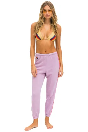 Aviator Nation 5 Stripe Sweatpants - Mauve/Pink/Green Aviator Nation 5 Stripe Sweatpants - Mauve/Pink/Green