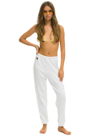 Aviator Nation Bolt Stitch Sweatpants-White / Black Aviator Nation Bolt Stitch Sweatpants-White / Black