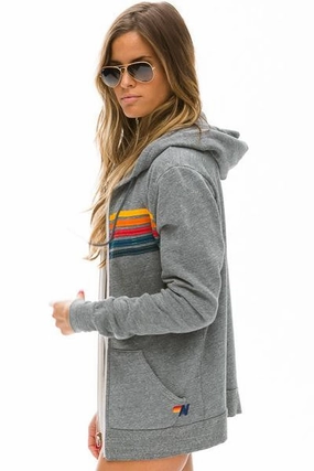 Aviator Nation 5-Stripe Hoodie Heather Grey Aviator Nation 5-Stripe Hoodie Heather Grey