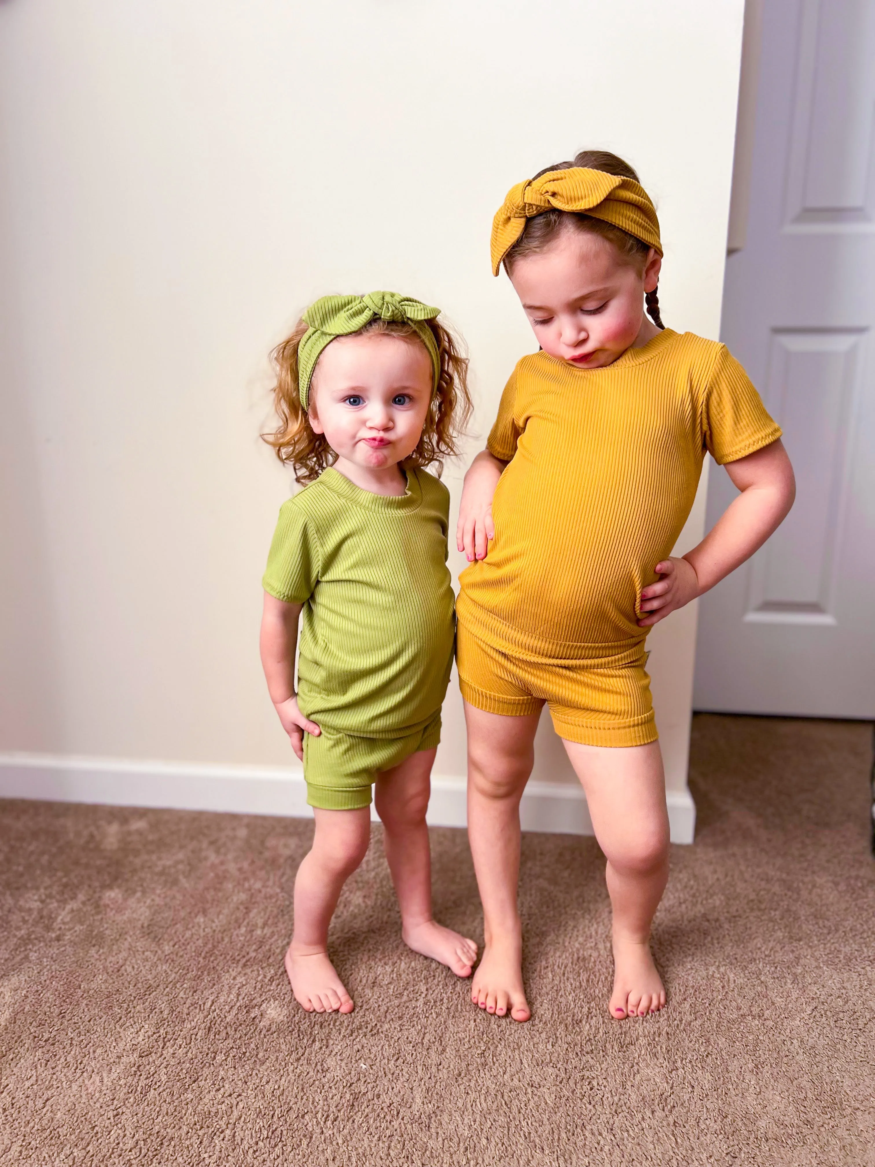 Avocado Ribbed Summer Lounge Set