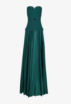 Avonlea Strapless Pleated Maxi Dress
