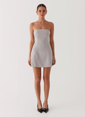 Ayanna Strapless Mini Dress - Grey Ayanna Strapless Mini Dress - Grey