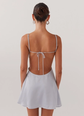 Ayla Satin Mini Dress - Arctic Blue Ayla Satin Mini Dress - Arctic Blue